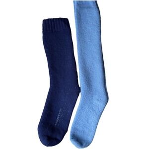 2 Pr VTG Wool Blend Ski Socks Hunting Hiking Innsbruck Lg  Blue Gorpcore Scandi